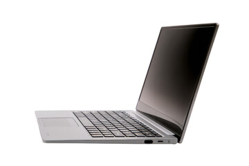 Laptop, light gray, profile view
