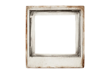 Fototapeta premium Aged, square, vintage TV frame. Blank, white screen