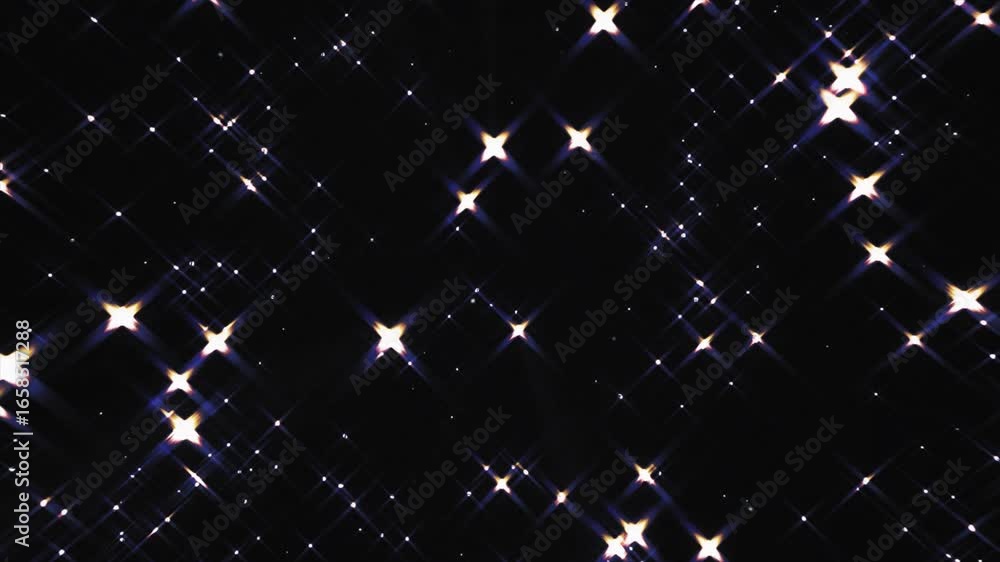 Poster a mesmerizing abstract animation of twinkling stars against a black void, captivating the viewer wit