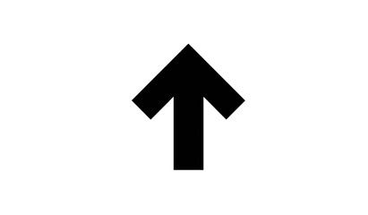 Obraz premium Solid black image; a single, simple, upward-pointing arrow graphic