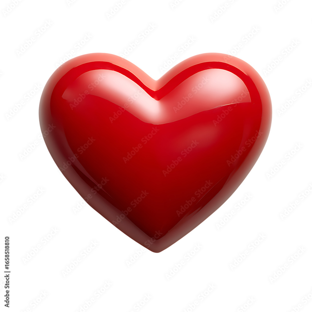 Poster a glossy red heart shape symbolizing love and affection isolated on transparent background