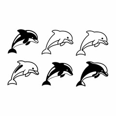 Naklejka premium Illustration of playful dolphins isolated on white background, perfect for childrens books and educational materials