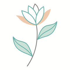 Minimalist flower illustration with soft pastel colors