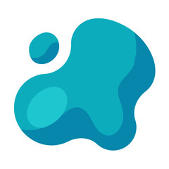 Abstract teal blue organic blob shapes with subtle shadows