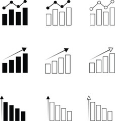 Business Graph Icon – Growth Chart, Analytics, Data Visualization Symbol
