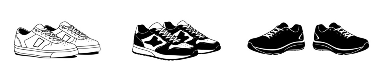 Modern Running Shoe Vector &ndash; Simple Flat Sneaker Silhouette Design