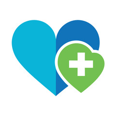 Modern blue heart logo design with clean lines and abstract elements perfect for branding and emotional connection