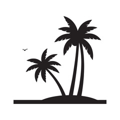Obraz premium Black palm tree silhouettes Vector Design.