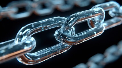 Close-up of a clear chain link