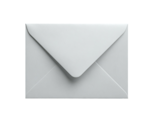Blank light gray envelope, front view