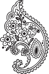Mehndi ornament design with intricate floral and paisley motifs.