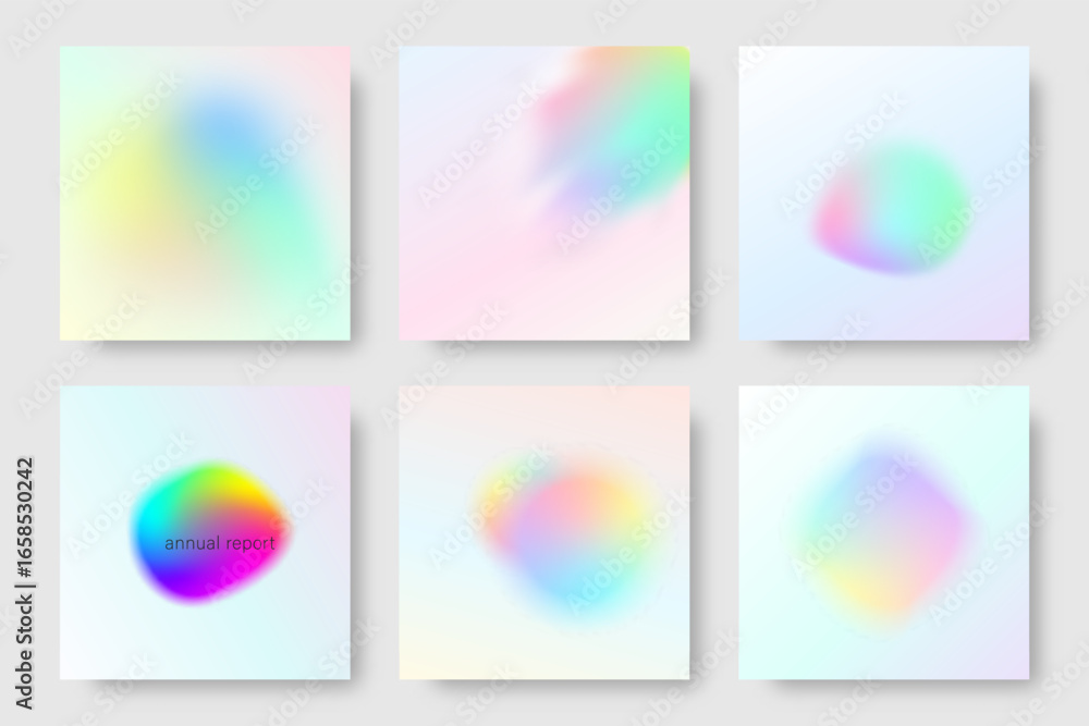 Poster Set of abstract gradient blur backgrounds vector
