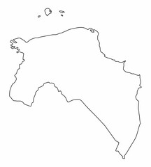 Groningen province outline map