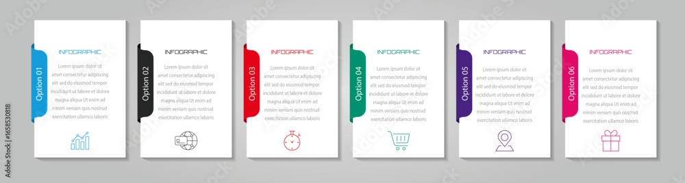 Aufkleber infographic design template with place for your data - vector illustration with icons - modern vecto