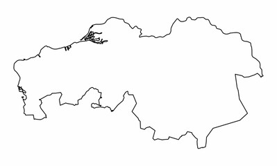 North Brabant province outline map