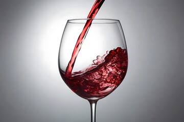Pouring red wine into a glass, creating a dynamic splash and capturing the elegance of the moment, perfect for celebrations and enjoying a luxurious beverage