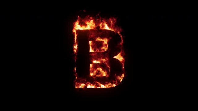 Burning alphabet "B"