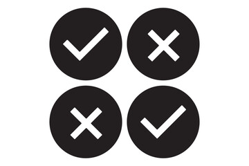 Fototapeta premium check marks vector set. Black brush stroke doodle checkmark icons. Tick symbol collection. Correct, approved, yes sign. Vote button, task done, checklist element