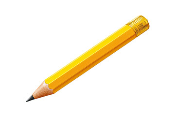 A bright yellow pencil, angled diagonally, against a black background.  The pencil's tip is dark gray, and the barrel displays a slightly textured surface