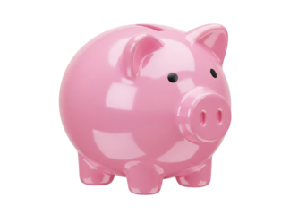Pink piggy bank A symbol of savings, finance, and financial security with a cheerful appeal