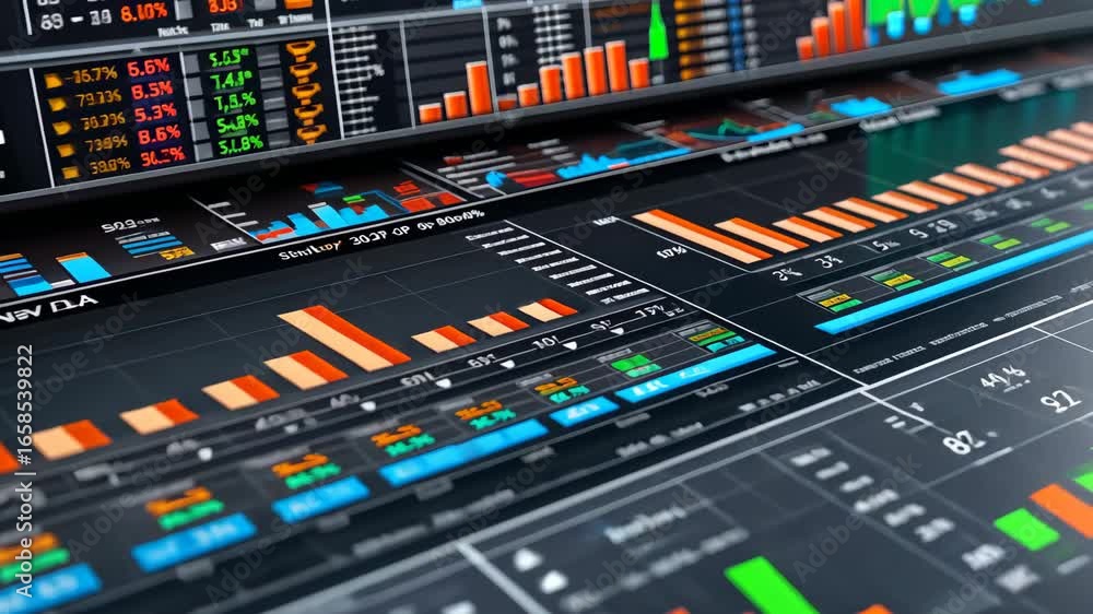 Poster Exploring various data visualizations and analytics dashboards to understand market movements and trends efficiently