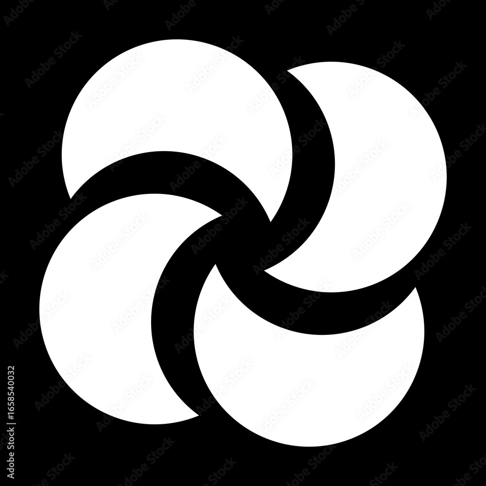 Fototapete abstract geometric projection concept pattern. silhouette of circular gobo light pattern with interl