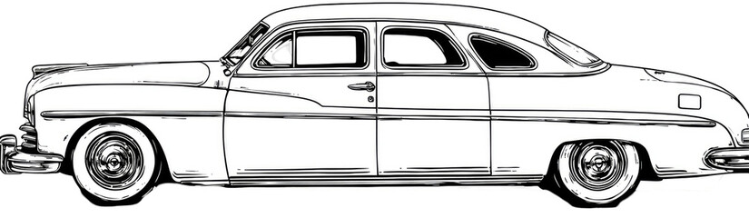 Side view of a vintage coupe