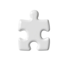 Obraz premium Isolated white puzzle piece, 3D rendered, smooth, glossy surface