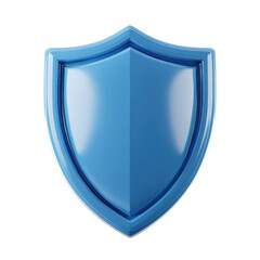Glossy blue shield, protective shape