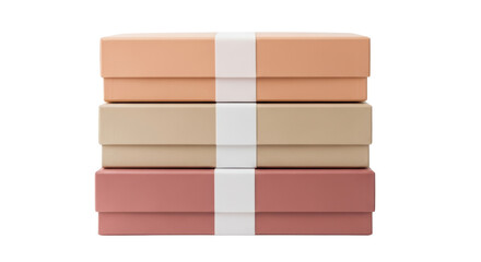 Obraz premium Stack of Decorative Gift Boxes with White Ribbons 