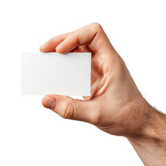 A hand holds a blank white business card (1)