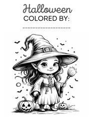 STREGHETTA HALLOWEEN DISEGNO DA COLORARE