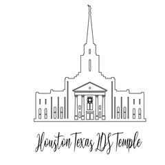 Houston Texas LDS temple sketch, Religious drawing, Church Clipart