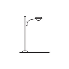 Minimalist Line Art Depicting a Street Lamp against a White Background, Illuminating the Essence of Urban Infrastructure Design