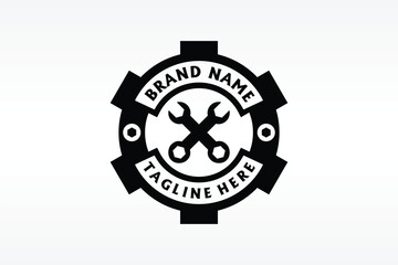 gear wrench emblem badge logo