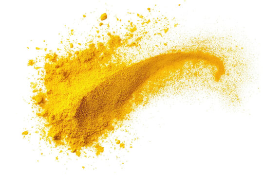 Vibrant yellow powder explosion with fine particles isolated on transparent background - Powered by Adobe