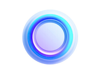 Abstract circular graphic design with concentric rings of light blue and vibrant purple/blue hues