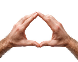 Two hands forming a diamond shape