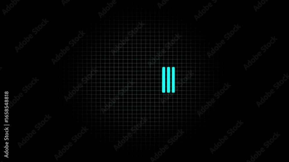 Poster arrow icon concept animation. left-directional arrow cyan color overlay video layer icon on a black 