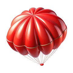 Obraz premium Red parachute with gold trim and suspension lines graphic isolated on a transparent background