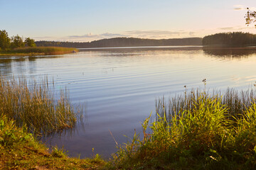 sunset on the lake