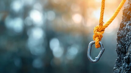 Rock climbing adventure mountain landscape outdoor action nature close-up safety gear