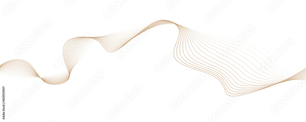 Poster minimal abstract background with gold color curved lines and elegant wave pattern design. digital en