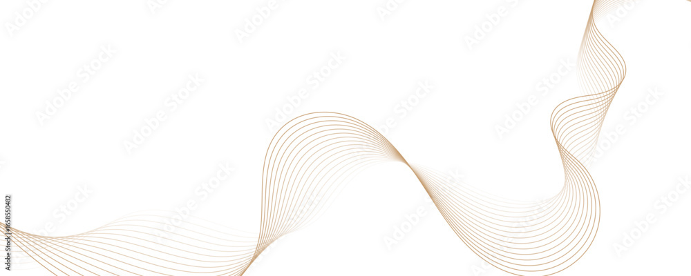 Poster minimal abstract background with gold color curved lines and elegant wave pattern design. digital en