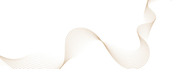Minimal abstract background with gold color curved lines and elegant wave pattern design. Digital energy waves technology concept modern backdrop design for business, presentation, banner.