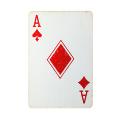 Obraz premium Ace of diamonds playing card isolated on transparent background