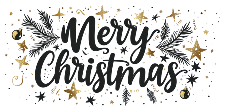 PNG Festive Merry Christmas illustration