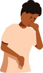 Fototapeta premium Teenager feeling sick, suffering from nausea, vomiting and stomach ache