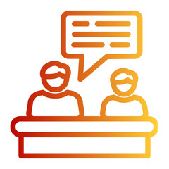 Corporate Presentation Orator icon from the Corporate icon collection (Outline Gradient Style)