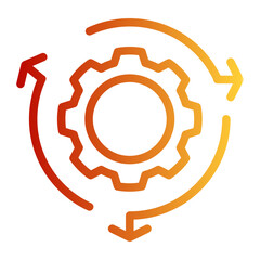 Corporate Mechanism Gear icon from the Corporate icon collection (Outline Gradient Style)